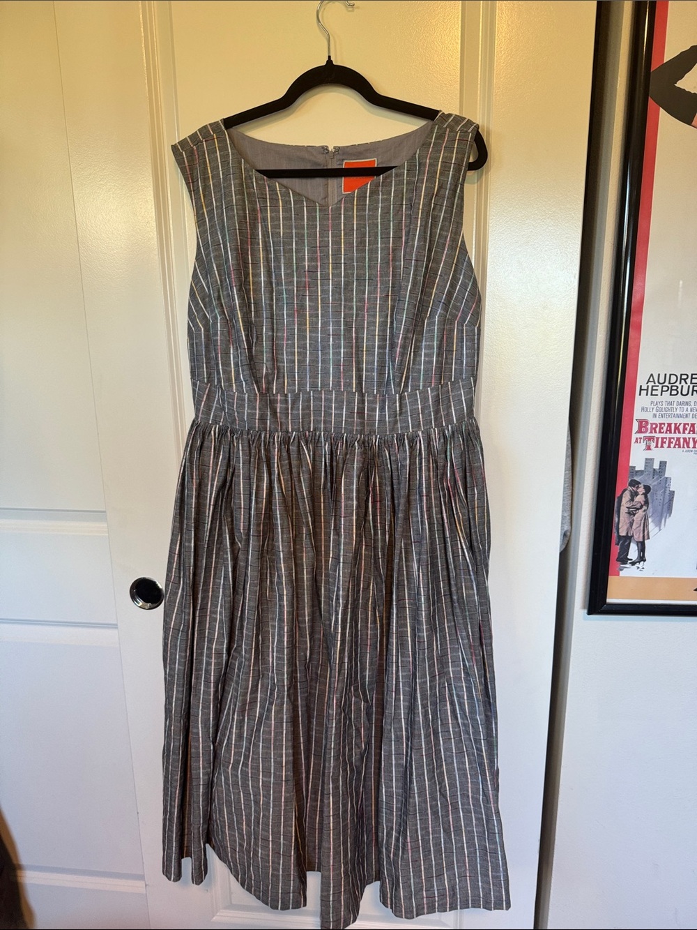Modcloth "Fabulous Fit and Flare" in Grey Stripes - Picture 6 of 14